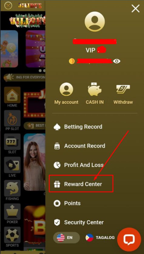 Go to the Reward Center