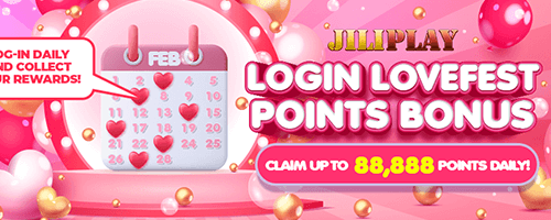 JILI777 Log-in Lovefest Points Bonus