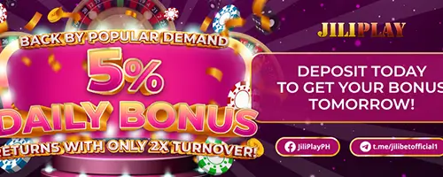 5% Deposit Bonus with 2x TURNOVER!